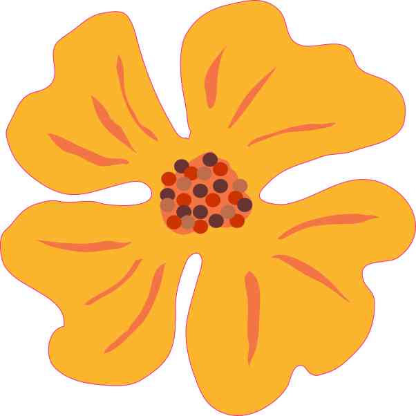 StickerTalk 4inx4in Orange Flower Sticker Vinyl Tumbler Decal Floral Vehicle Stickers 122175414